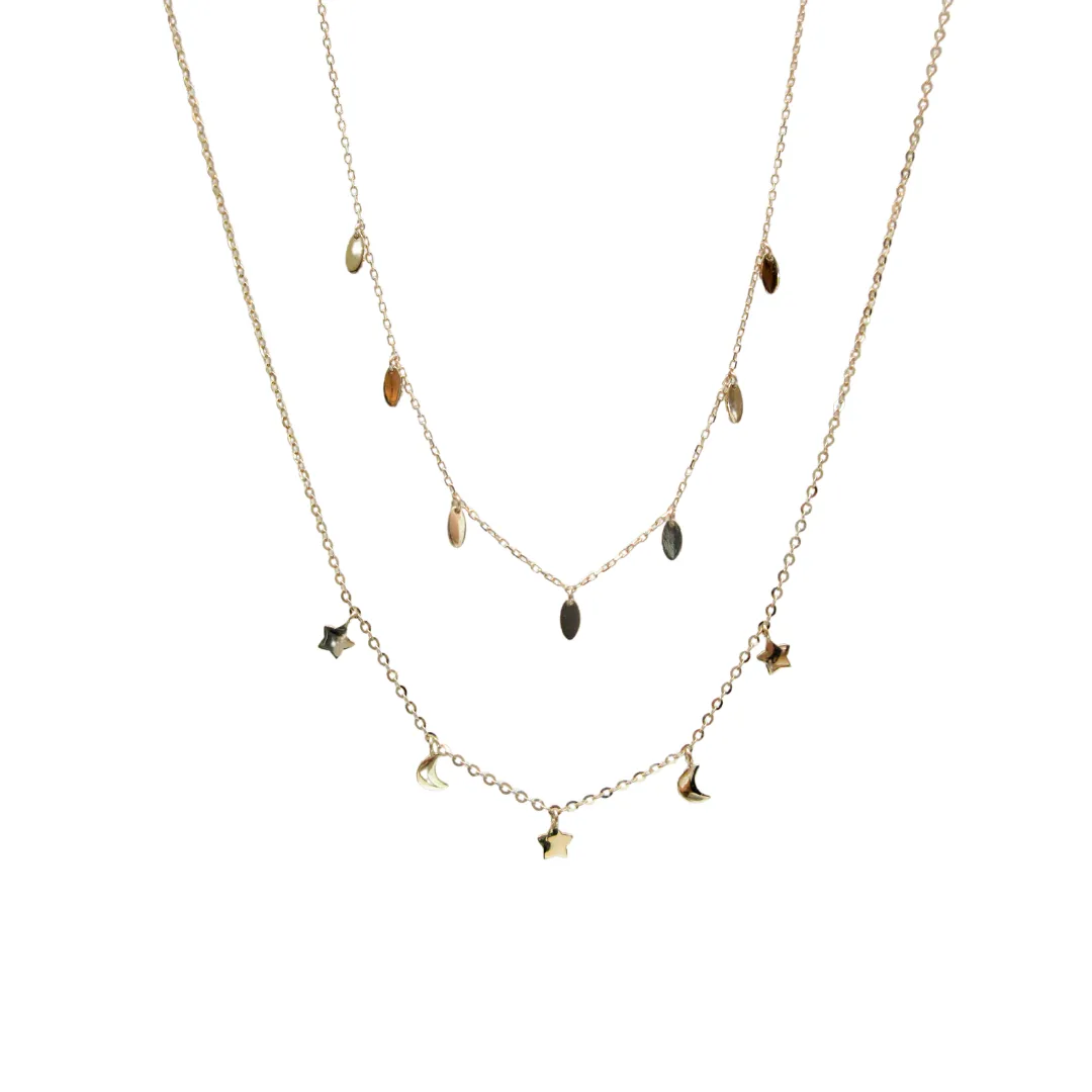 10kt Gold Oval Droplet Necklace
