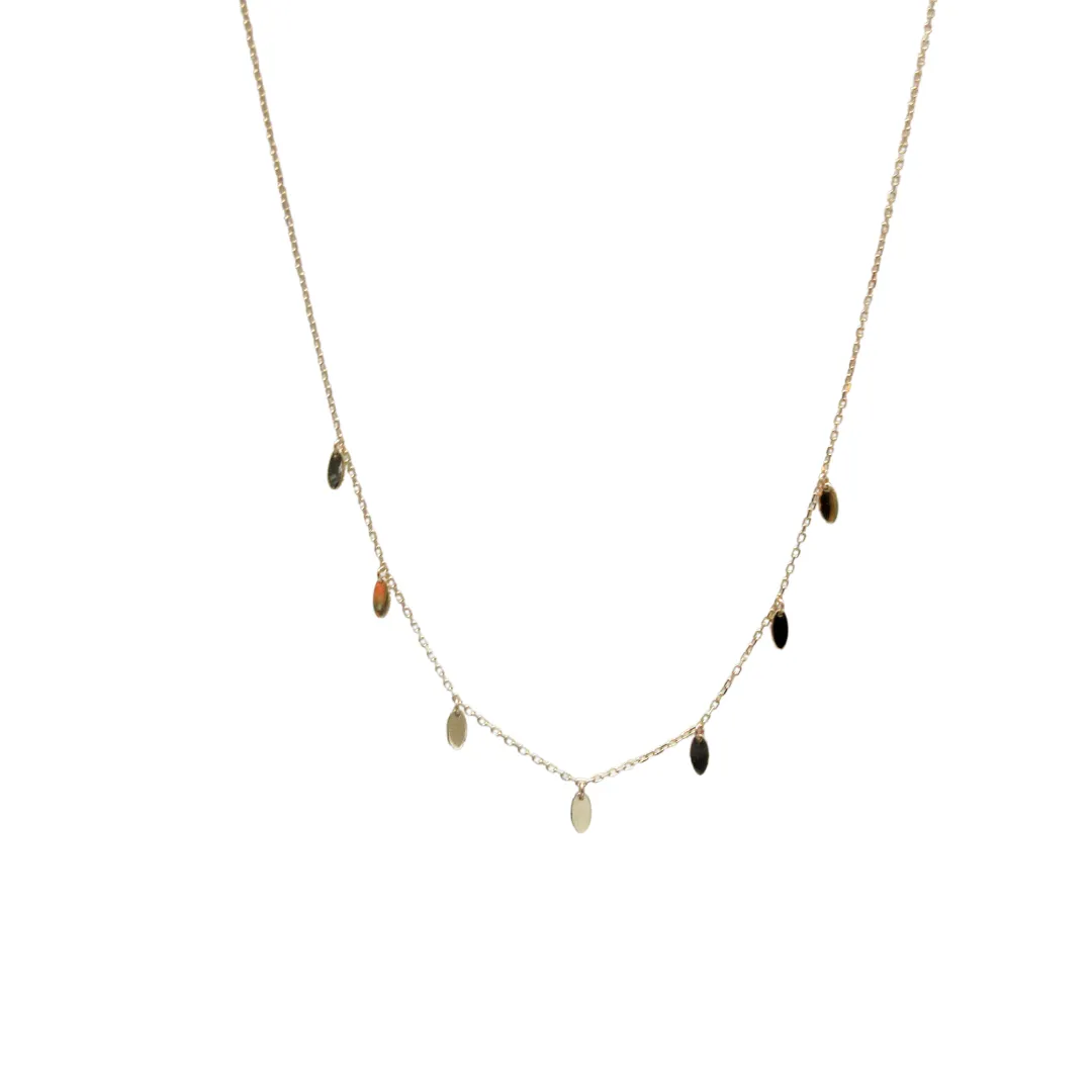 10kt Gold Oval Droplet Necklace