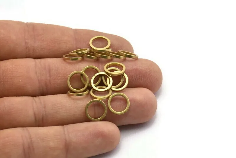 10mm Circle Connectors - 50 Raw Brass Circle Connectors (10x1.2mm) N0439