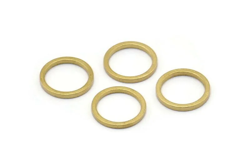 12mm Circle Connectors - 50 Raw Brass Circle Connectors (12x1.2mm) N0442