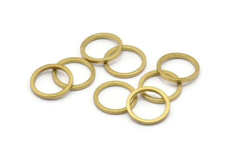 12mm Circle Connectors - 50 Raw Brass Circle Connectors (12x1.2mm) N0442