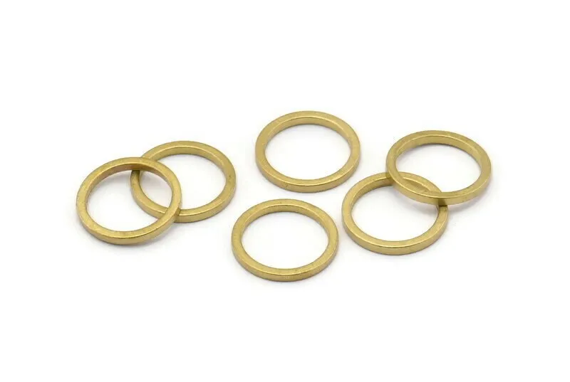12mm Circle Connectors - 50 Raw Brass Circle Connectors (12x1.2mm) N0442
