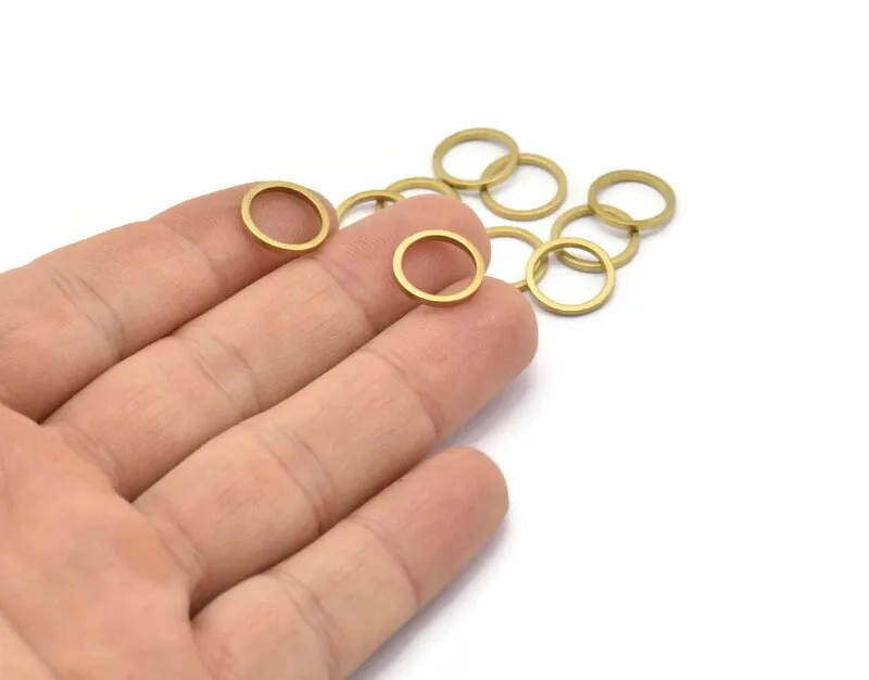 12mm Circle Connectors - 50 Raw Brass Circle Connectors (12x1.2mm) N0442