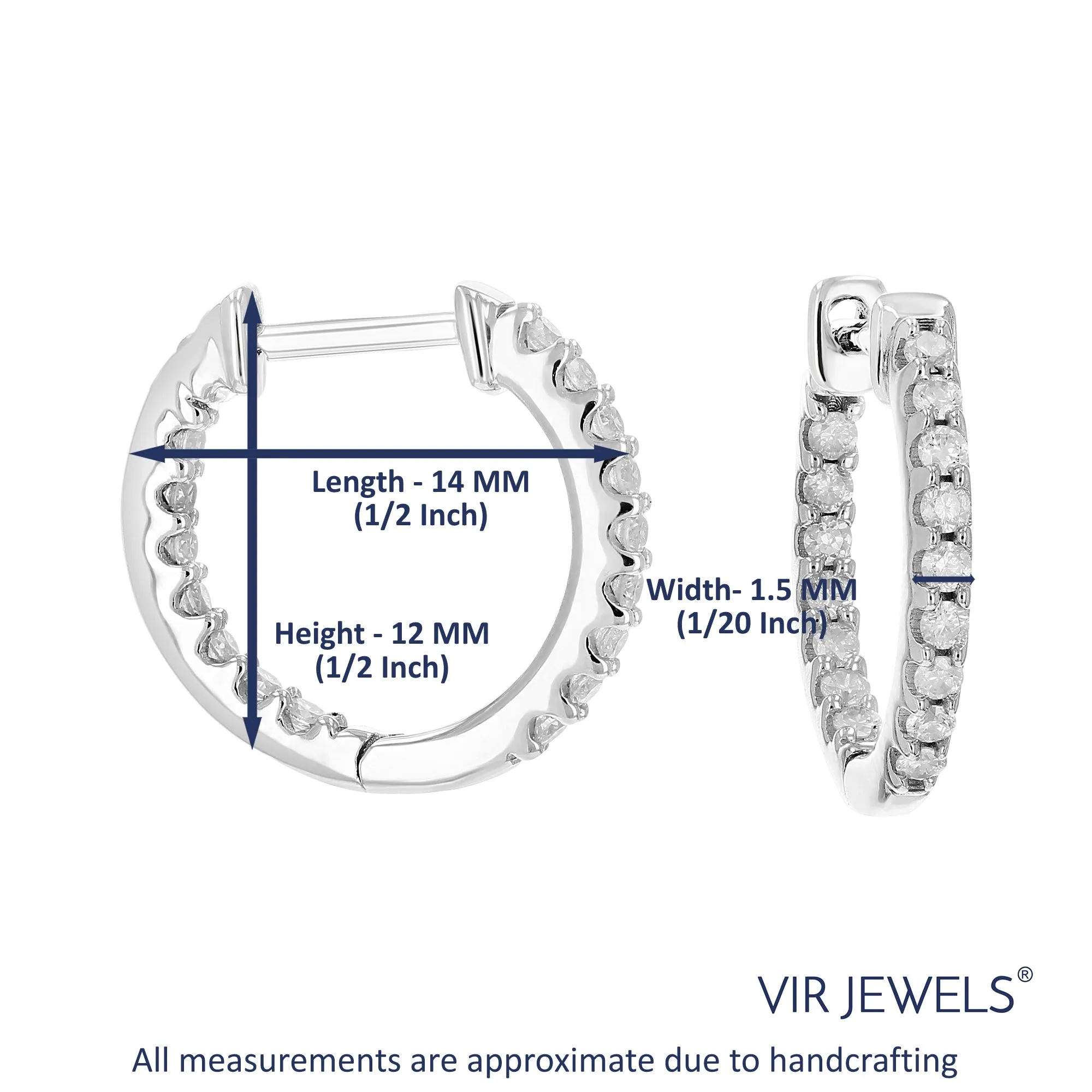1/5 cttw Diamond Inside Out Hoop Earrings in Sterling Silver