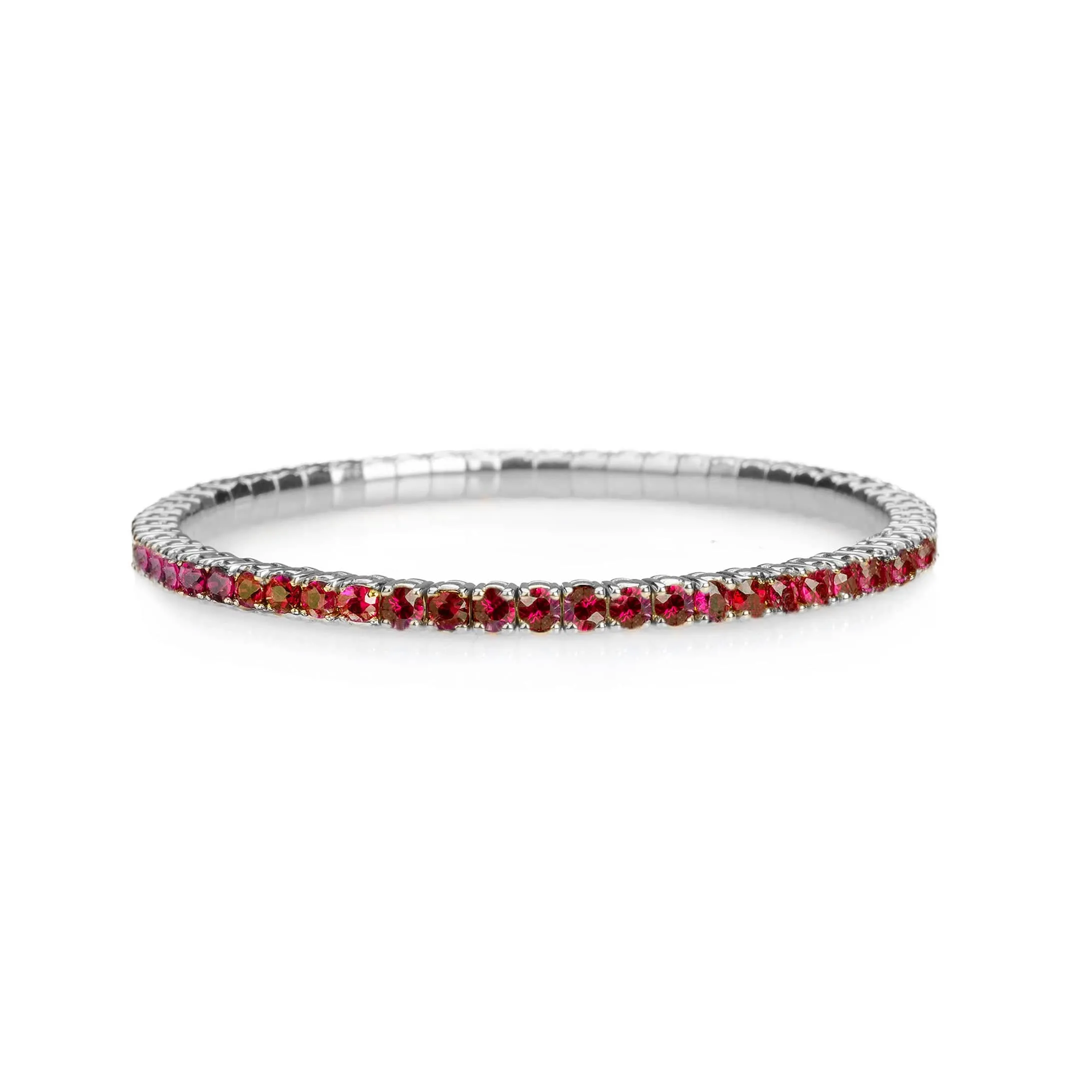 18K Gold Stretch Ruby Tennis Bracelet, 8.55-18 Carats