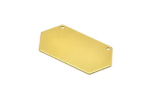 8 Raw Brass Hexagon Blanks (23x44.5x0.80mm) D0425