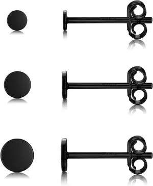 925 Sterling Silver Dot Stud Earrings | Small Simple Round Disc Stud Earrings | Tiny Flat Circle Hypoallergenic Cartilage Tragus Piercing Earrings Gifts for Women Men 2mm 3mm 4mm 5mm