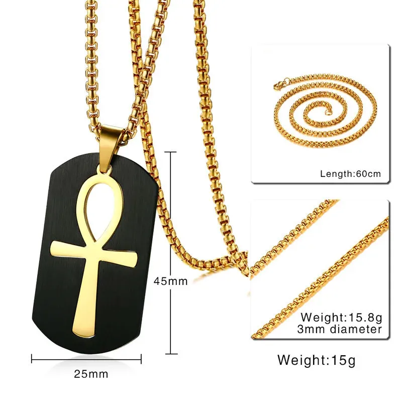 Ansata Key To Life Egypt Pendant Box Chain