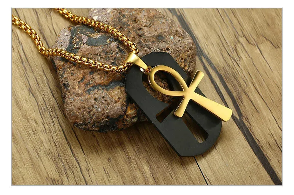 Ansata Key To Life Egypt Pendant Box Chain