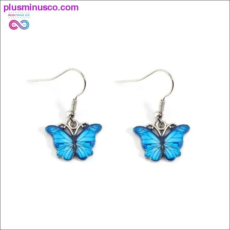 Blue Butterfly Pendant Necklace for Women Lovely Harajuku