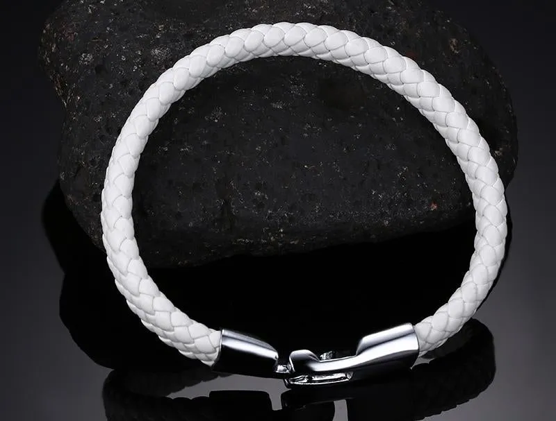 Braided Leather Coffee Bracelet