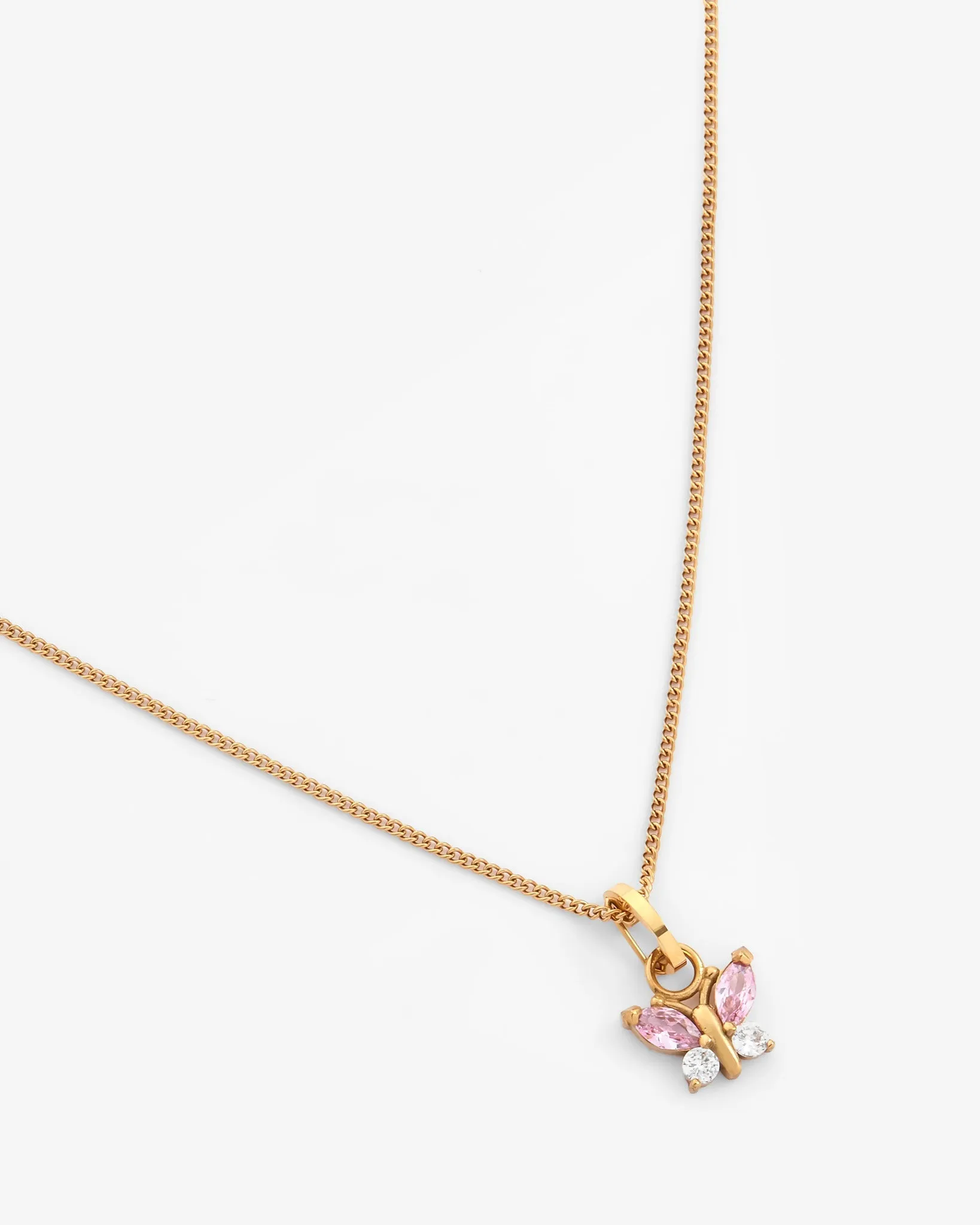 Butterfly Gem Necklace - Gold