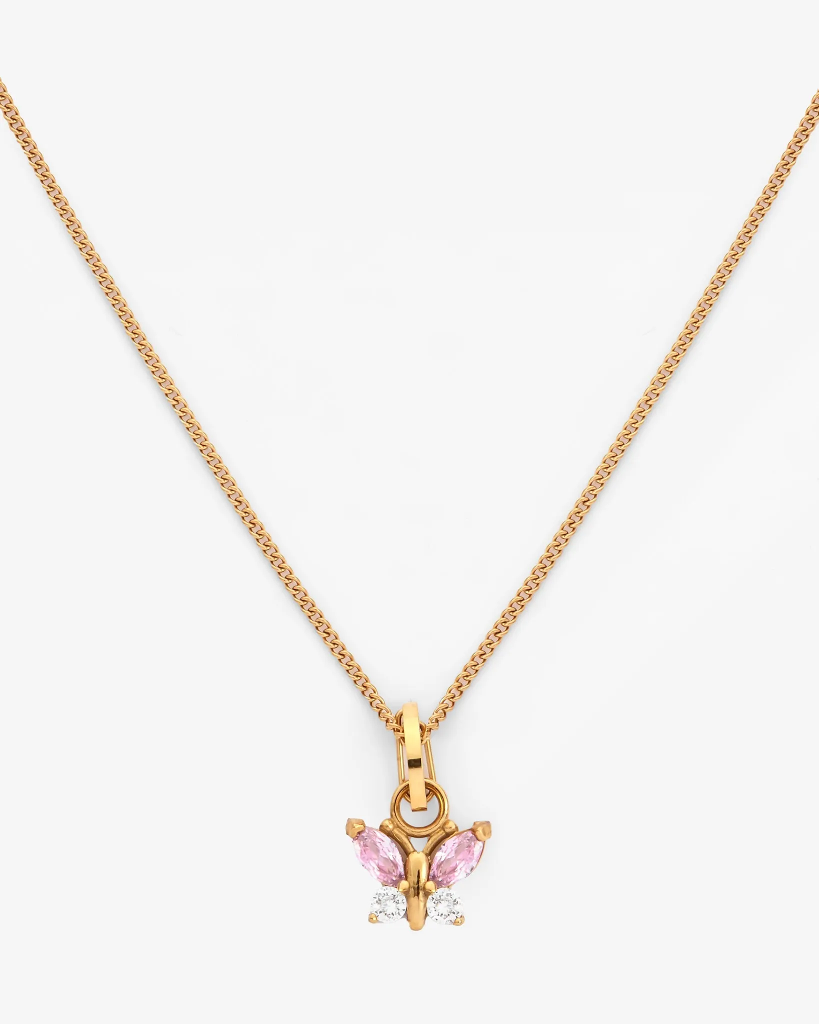 Butterfly Gem Necklace - Gold