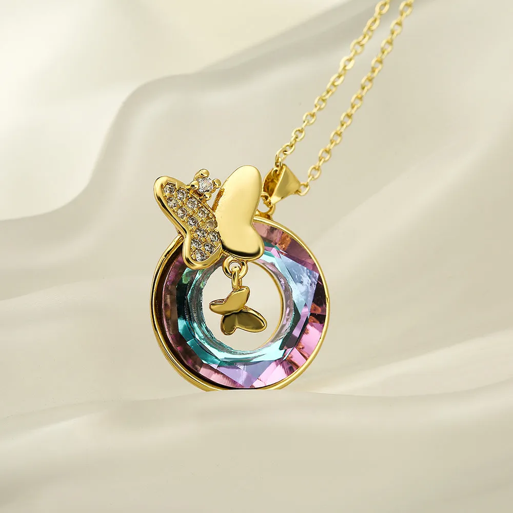 Butterfly Geometric Copper Pendants