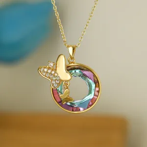 Butterfly Geometric Copper Pendants