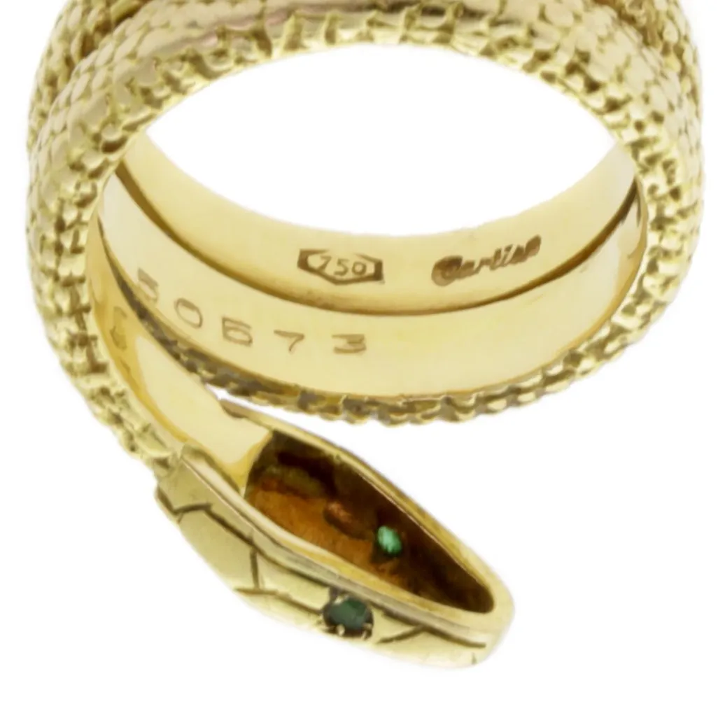 Cartier Snake Emerald Gold Ring