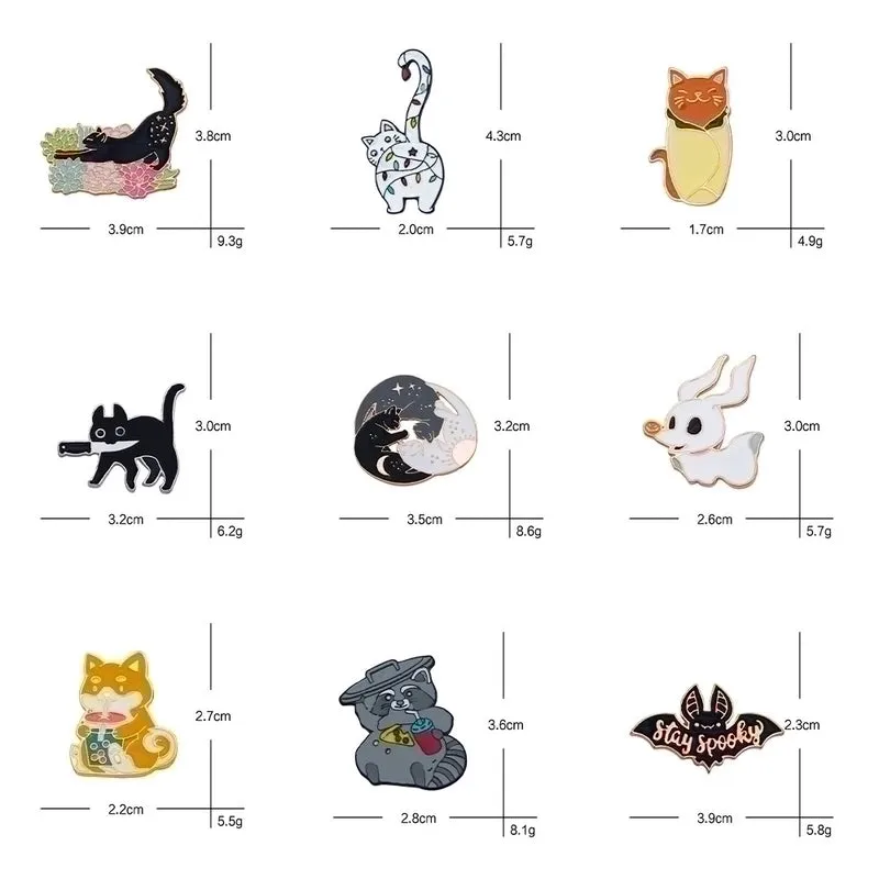 Cartoon Style Cute Animal Alloy Metal Asymmetrical Unisex Brooches
