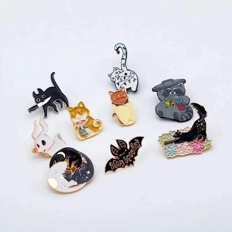 Cartoon Style Cute Animal Alloy Metal Asymmetrical Unisex Brooches