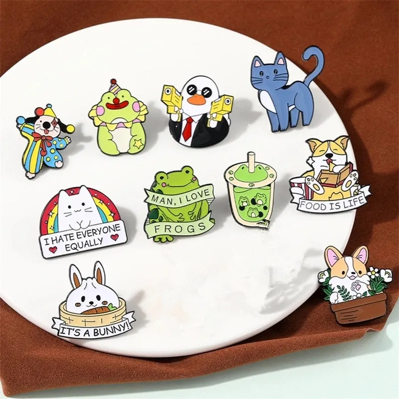 Cartoon Style Cute Animal Alloy Stoving Varnish Plating Unisex Brooches