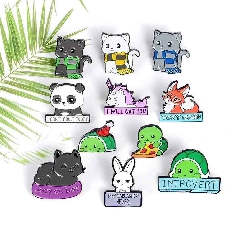 Cartoon Style Pin Animal Alloy Stoving Varnish Metal Unisex Brooches