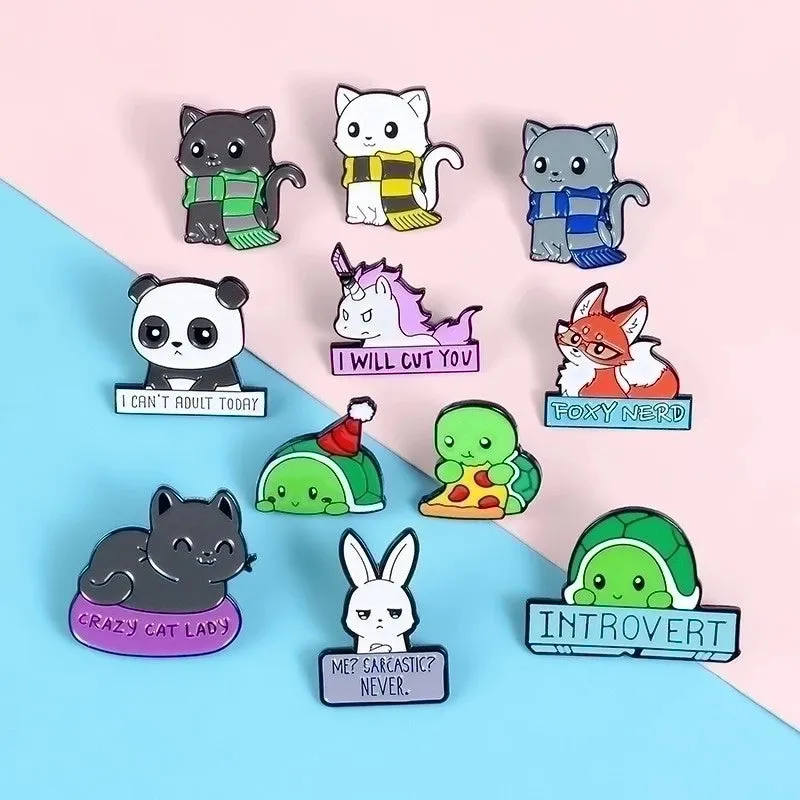 Cartoon Style Pin Animal Alloy Stoving Varnish Metal Unisex Brooches