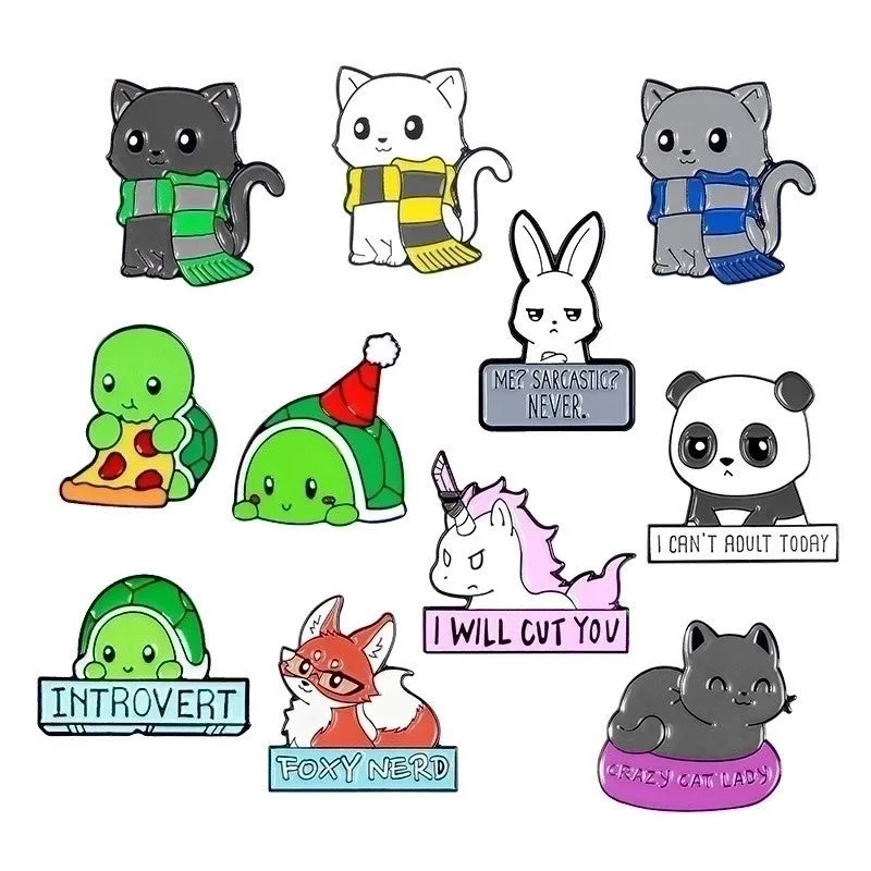 Cartoon Style Pin Animal Alloy Stoving Varnish Metal Unisex Brooches