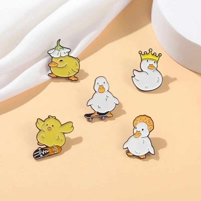 Cartoon Style Pin Animal Alloy Stoving Varnish No Inlaid Unisex Brooches