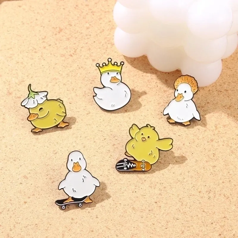 Cartoon Style Pin Animal Alloy Stoving Varnish No Inlaid Unisex Brooches