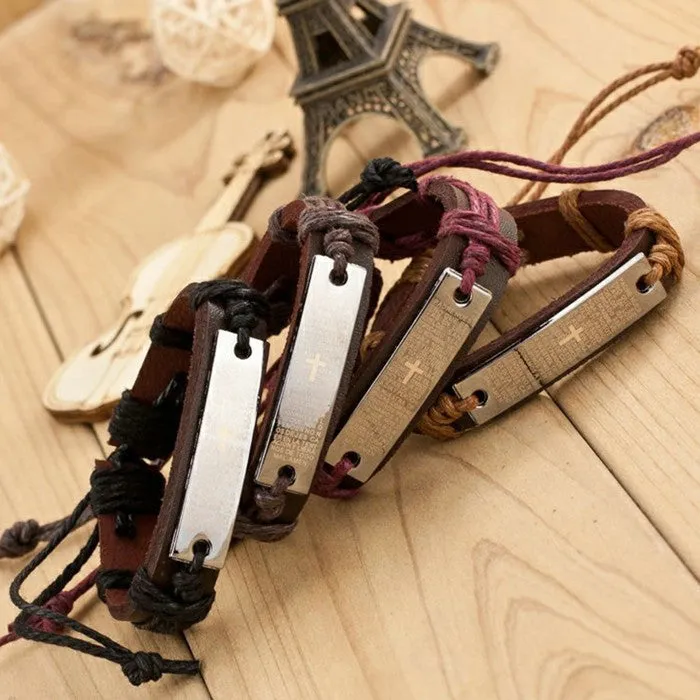 Charm Genuine Leather Bracelets for Women Men Gifts 100% Brand For 4 Colors Bracelets & Bangles Fine Jewelry Christmas Gift