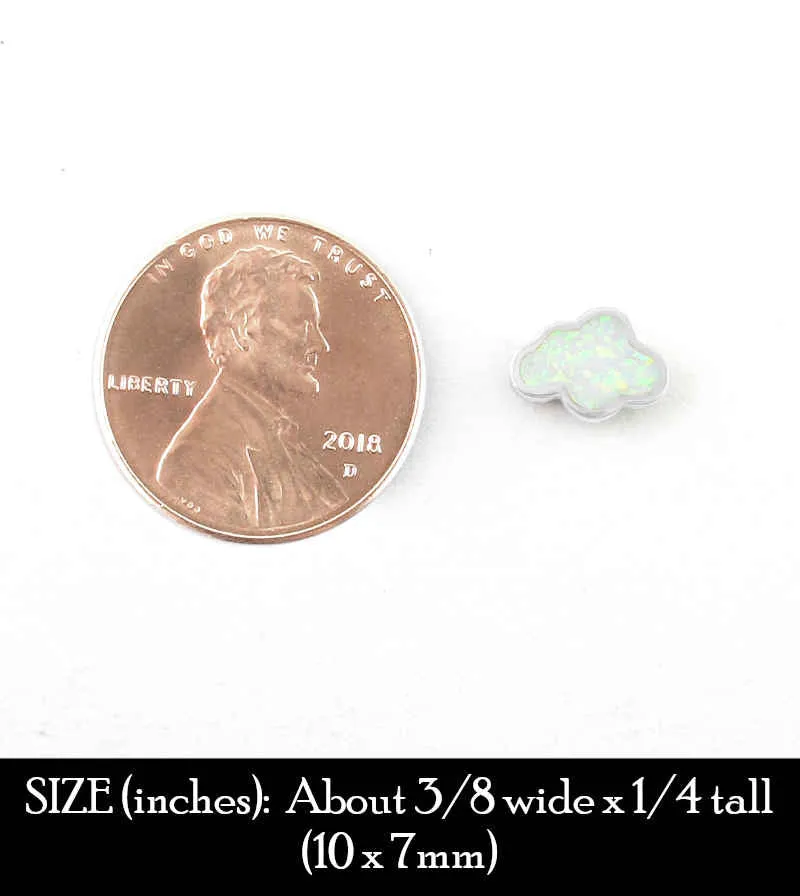 Cloud Stud Earrings With Lab Opal