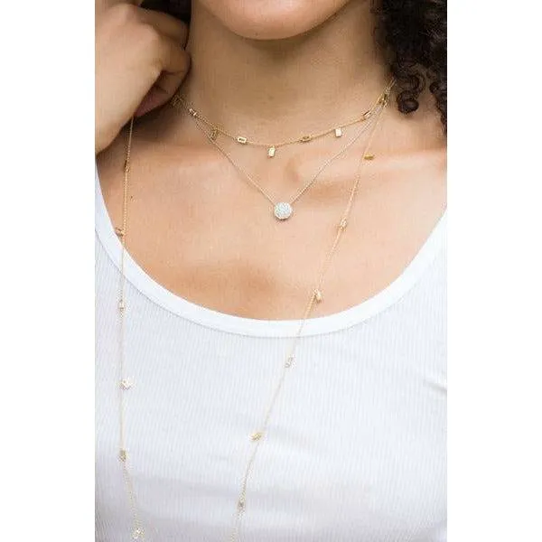 Crislu Prism Baguette 36" Necklace finished in 18KT Gold