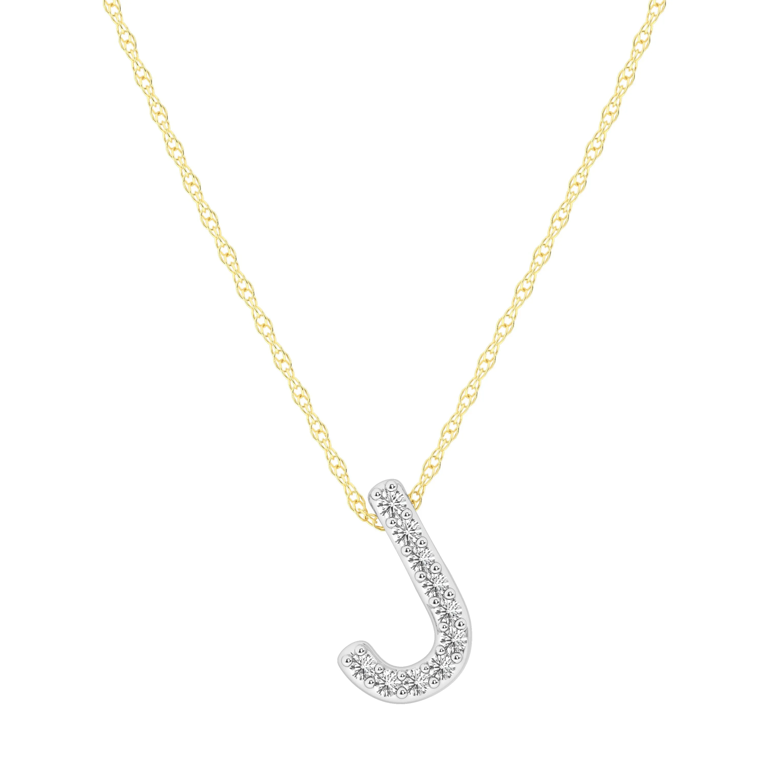 Diamond Initial Slider Necklace in 9ct Yellow Gold
