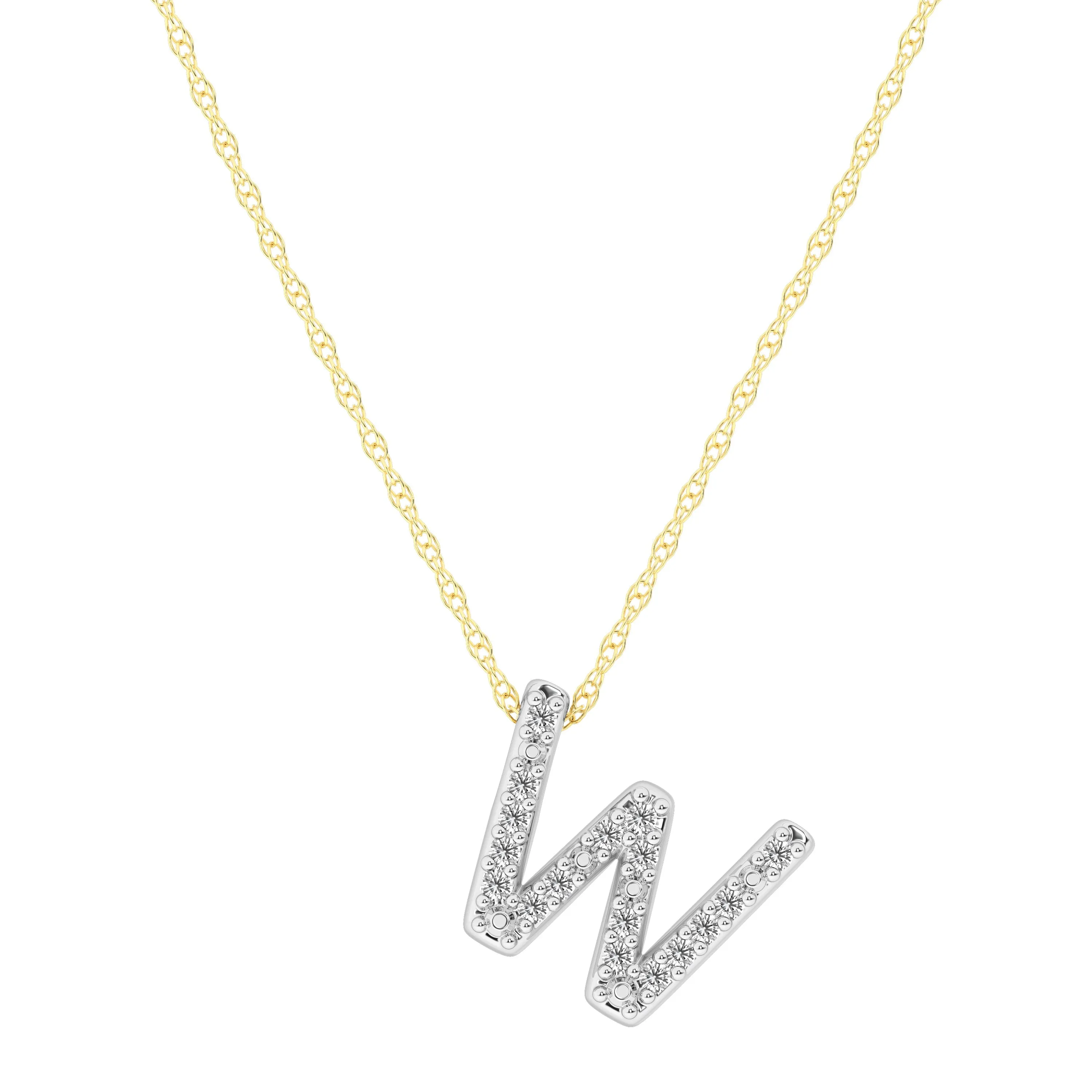 Diamond Initial Slider Necklace in 9ct Yellow Gold