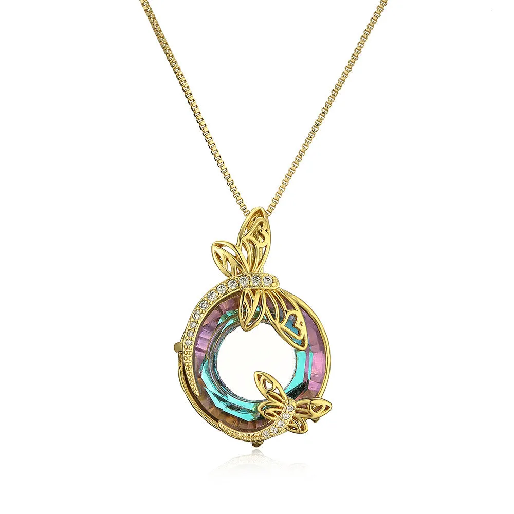 Dragonfly Geometric Copper Pendants
