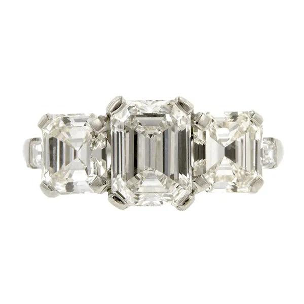 Emerald & Asscher Cut Diamond Ring