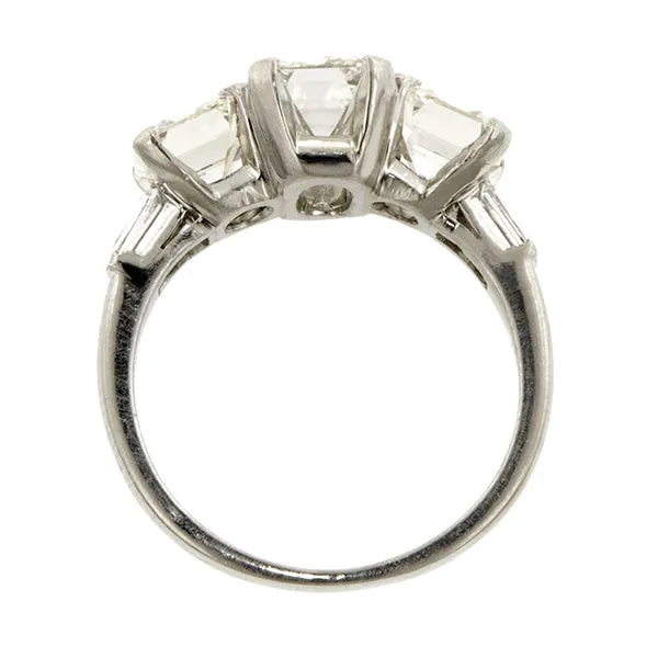 Emerald & Asscher Cut Diamond Ring
