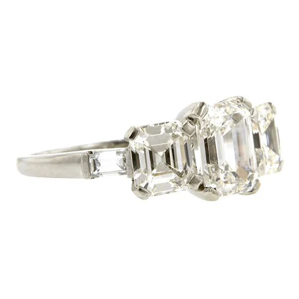 Emerald & Asscher Cut Diamond Ring