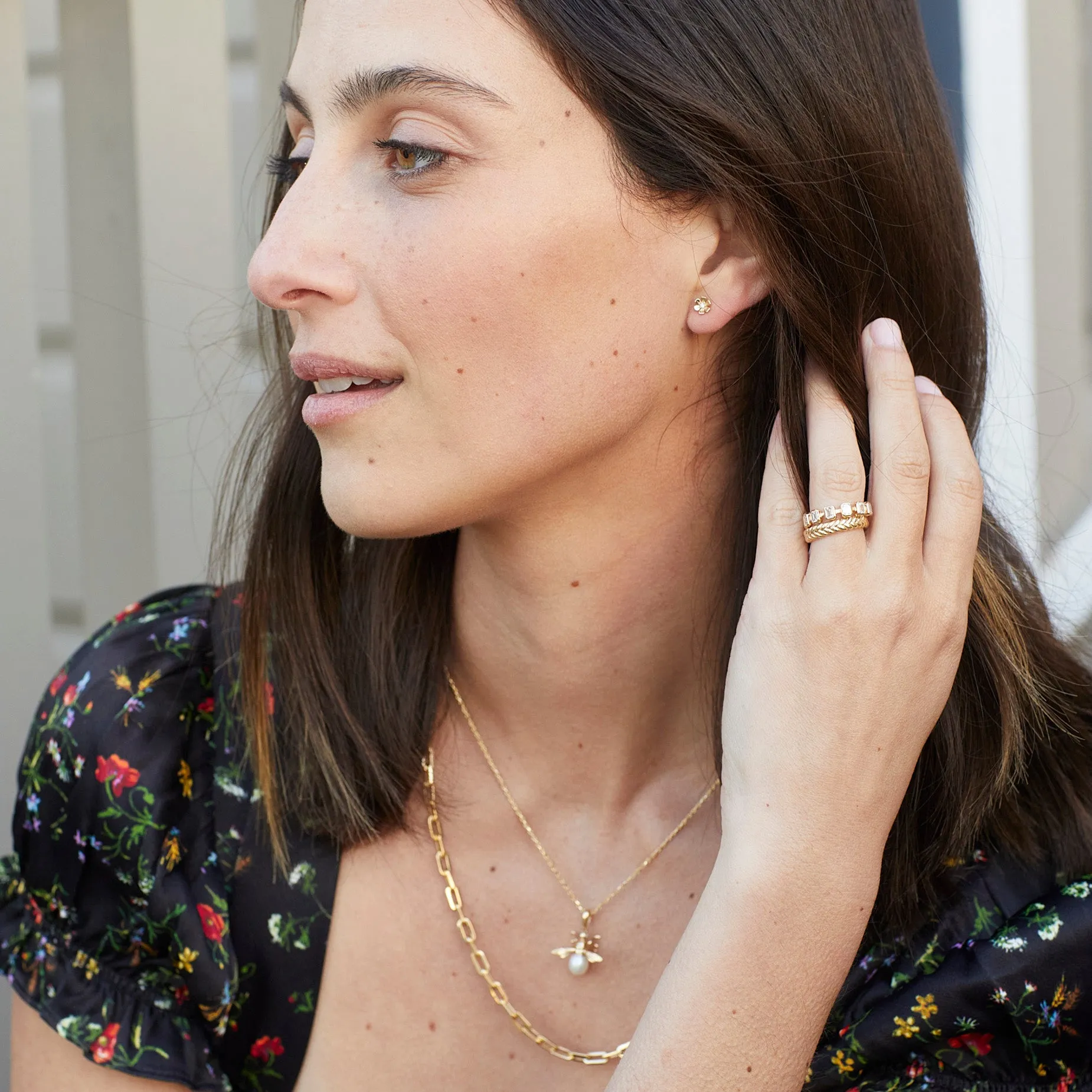 Emerald Cut Diamond Stacking Ring
