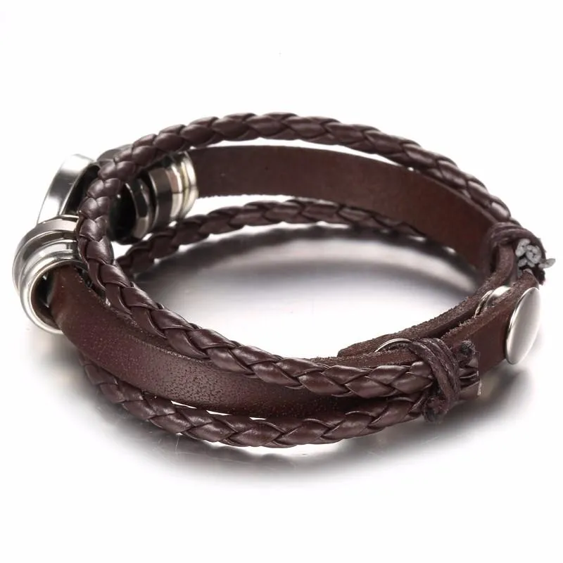 England Nights Leather Constellation Snap Bracelet