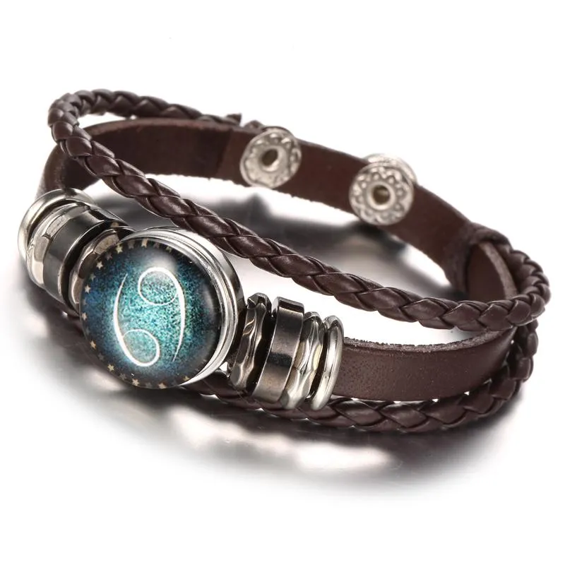 England Nights Leather Constellation Snap Bracelet