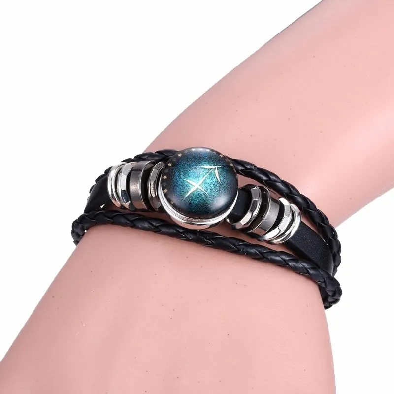England Nights Leather Constellation Snap Bracelet