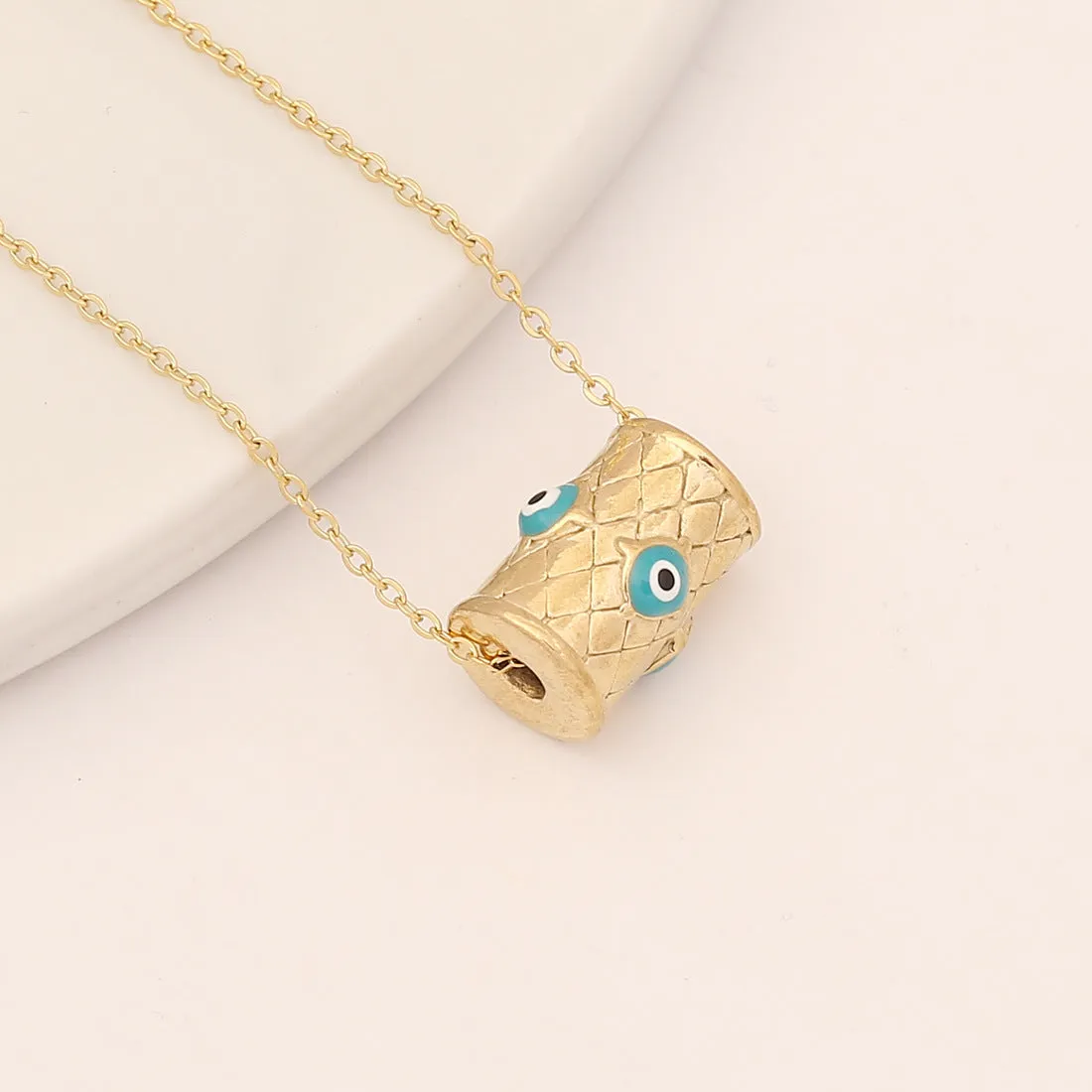 Expressive Eye Geometric Stainless Steel Oil Dripping Pendants