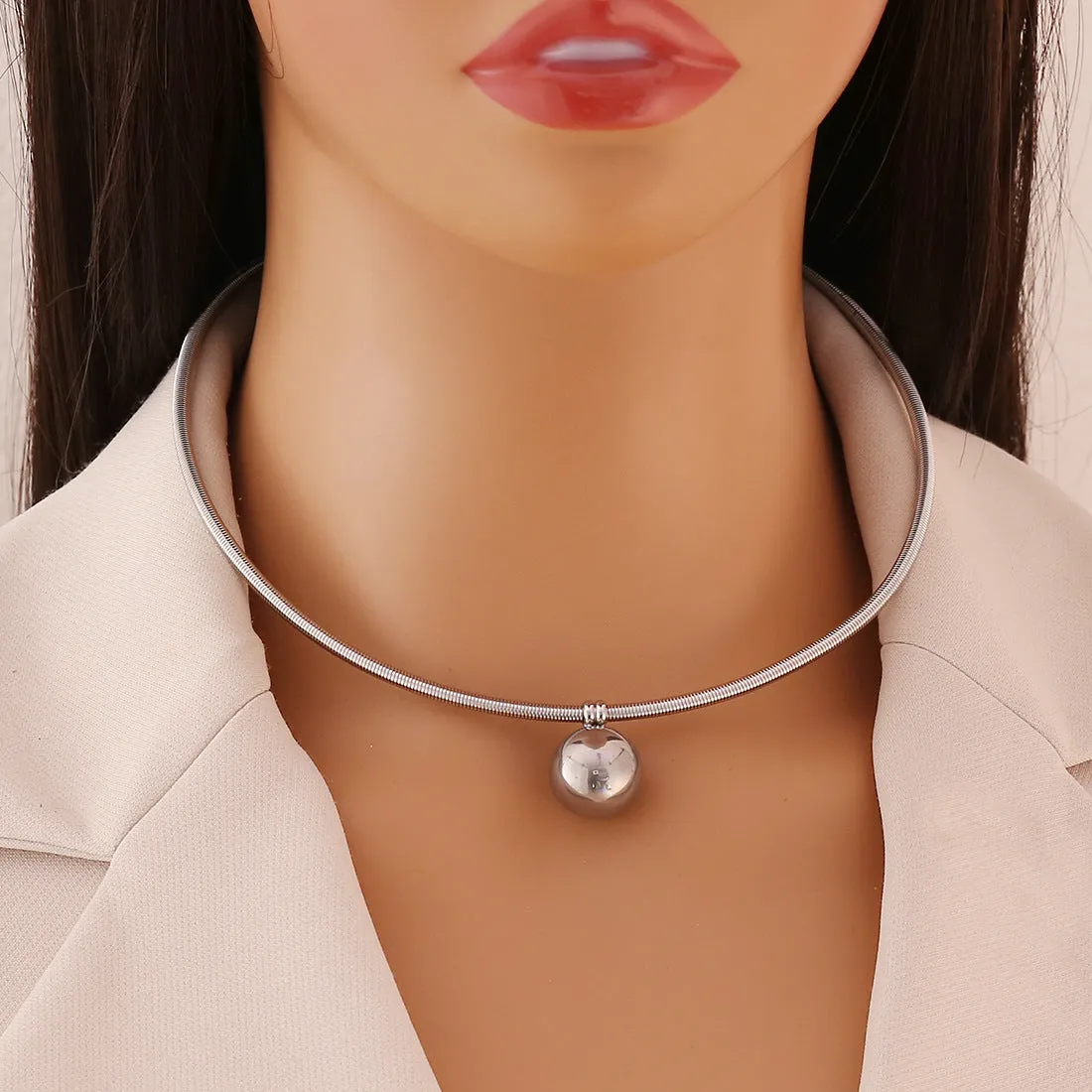 Expressive Round Geometric Stainless Steel Electroplating Pendants