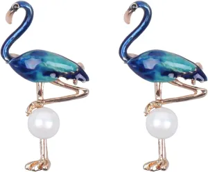Flamingo Brooch Pin Flamingo Pearl Brooch Bird Lapel Pin Flamingo Lapel Enamel Flamingo Brooch Animal Brooch Pins Decorative Brooches For Women