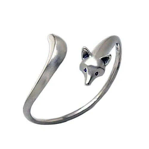 Fox Bangle Bracelet in Sterling Silver