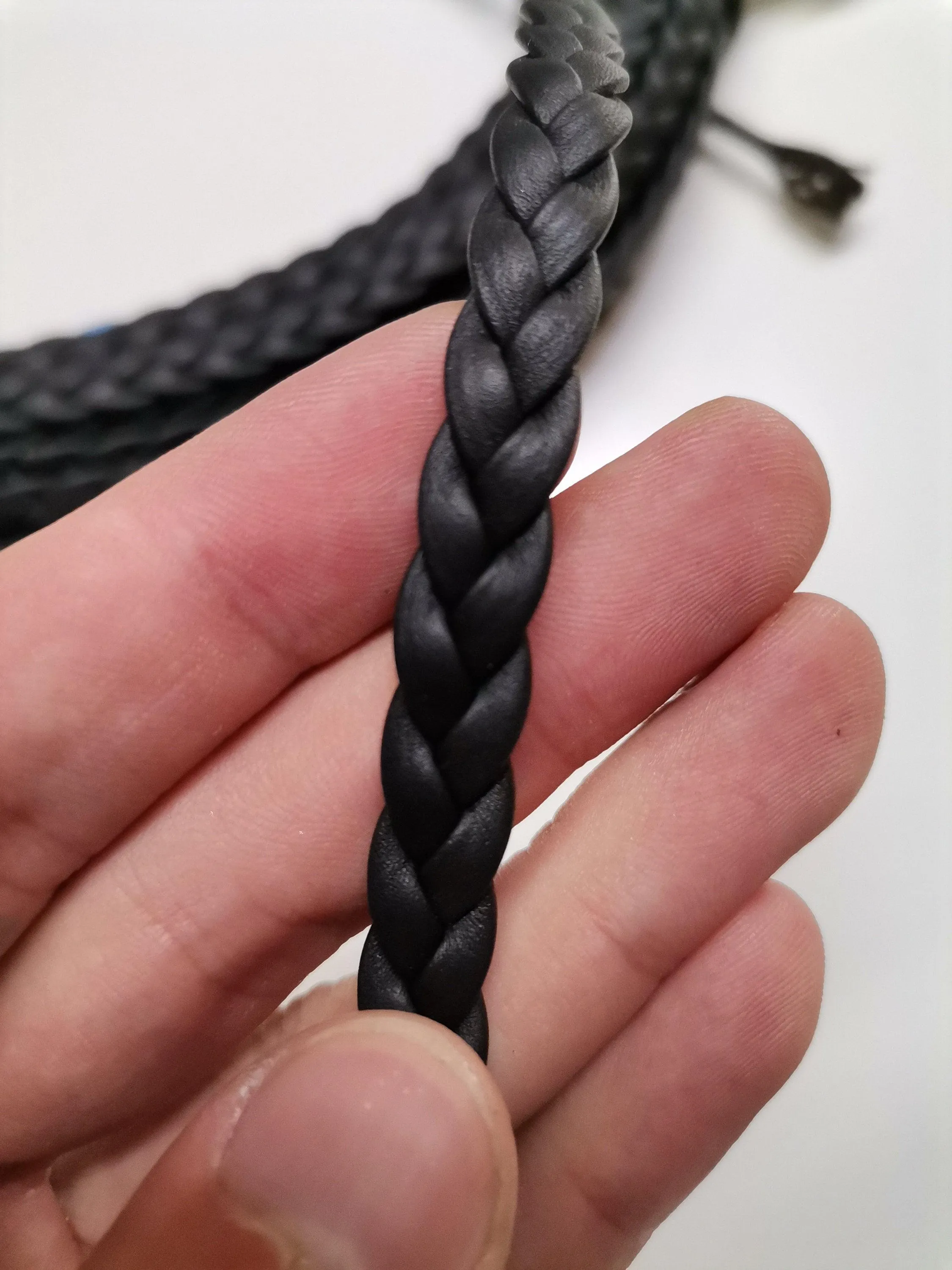 Genuine leather braided straps, Knitted leather straps bracelet for crafts and DIY, width 0,8cm(2oz)