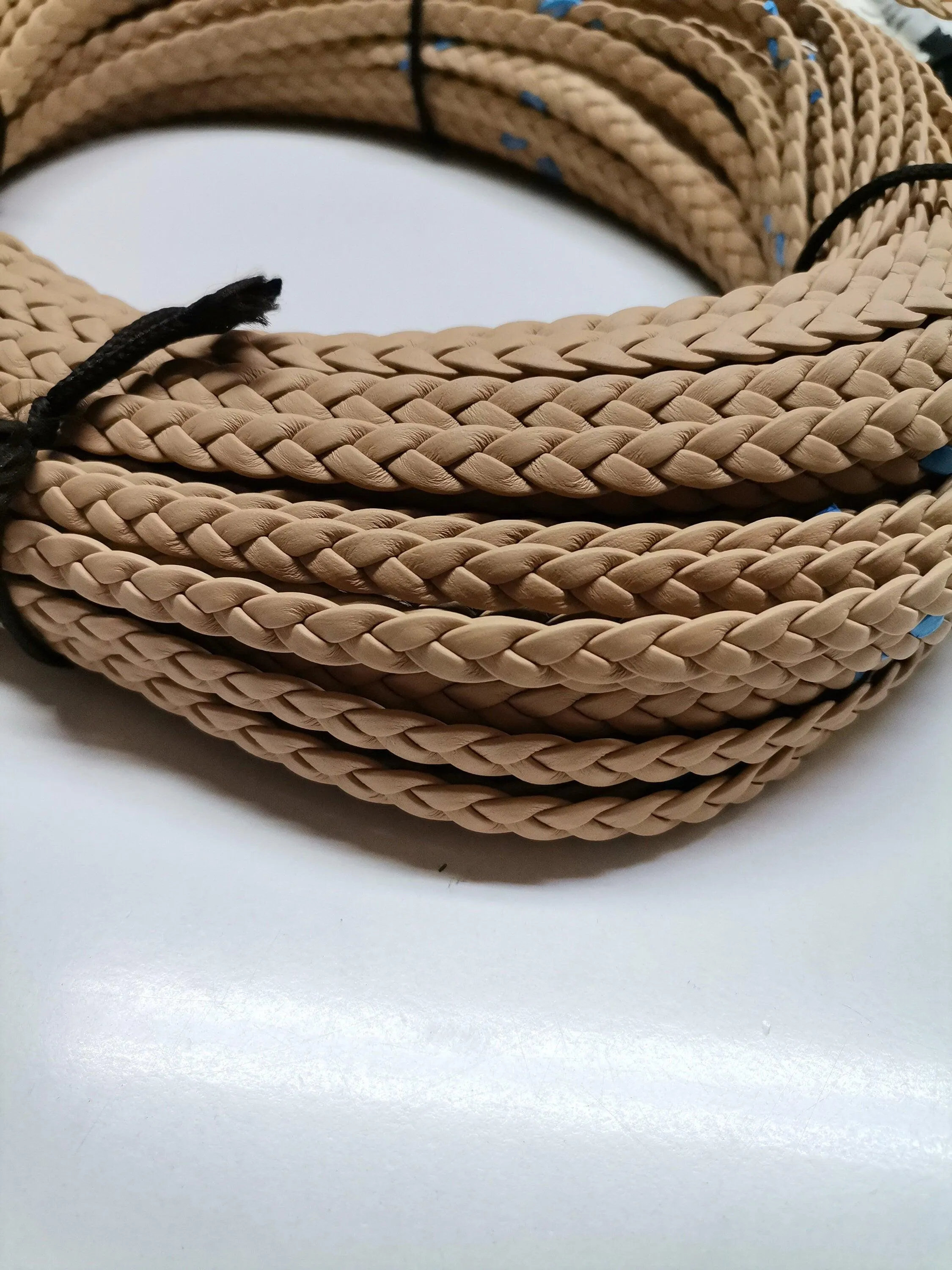 Genuine leather braided straps, Knitted leather straps bracelet for crafts and DIY, width 0,8cm(2oz)