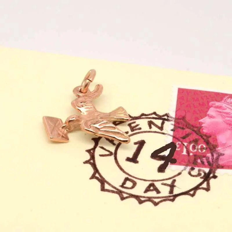 Gold Valentine Love Bird Charm
