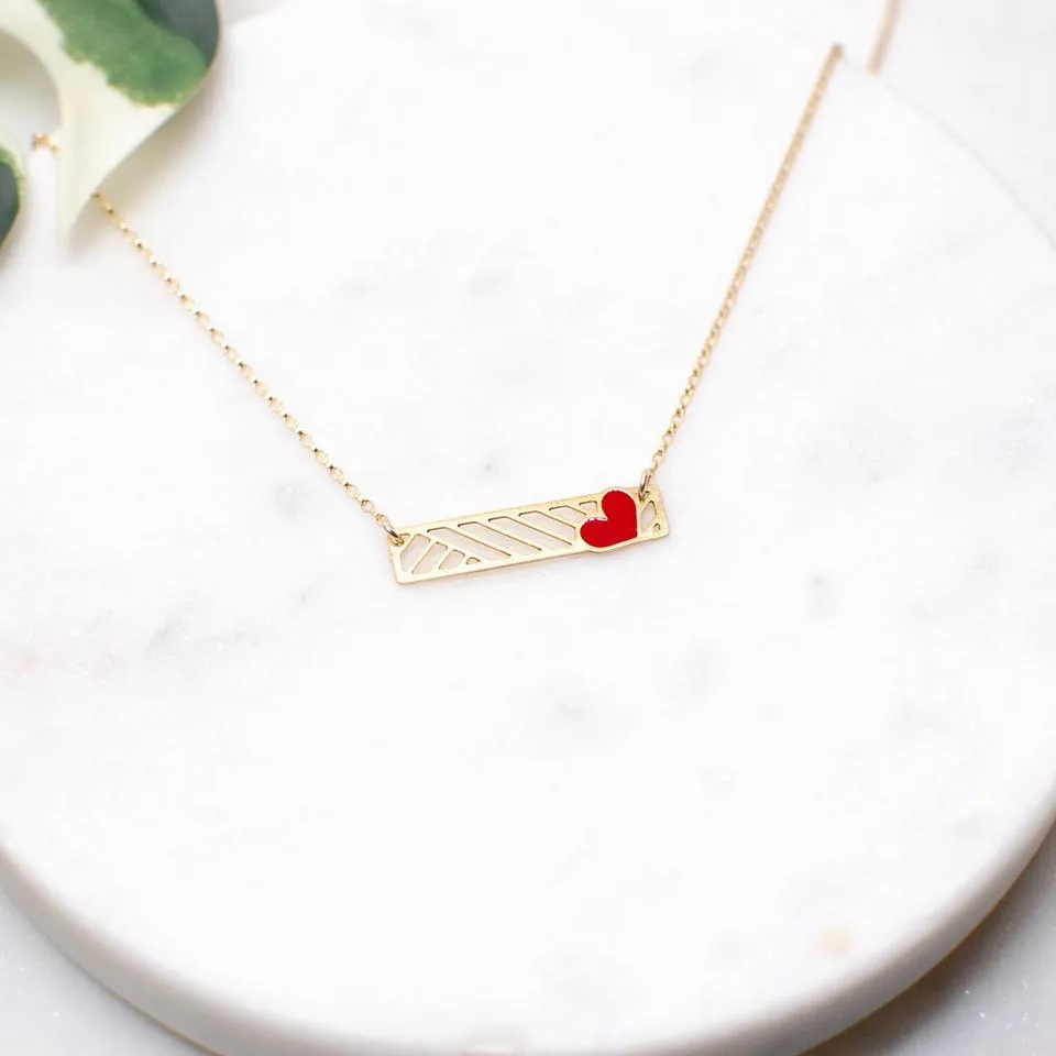 Heart Bar Necklace by Aqua Cherry
