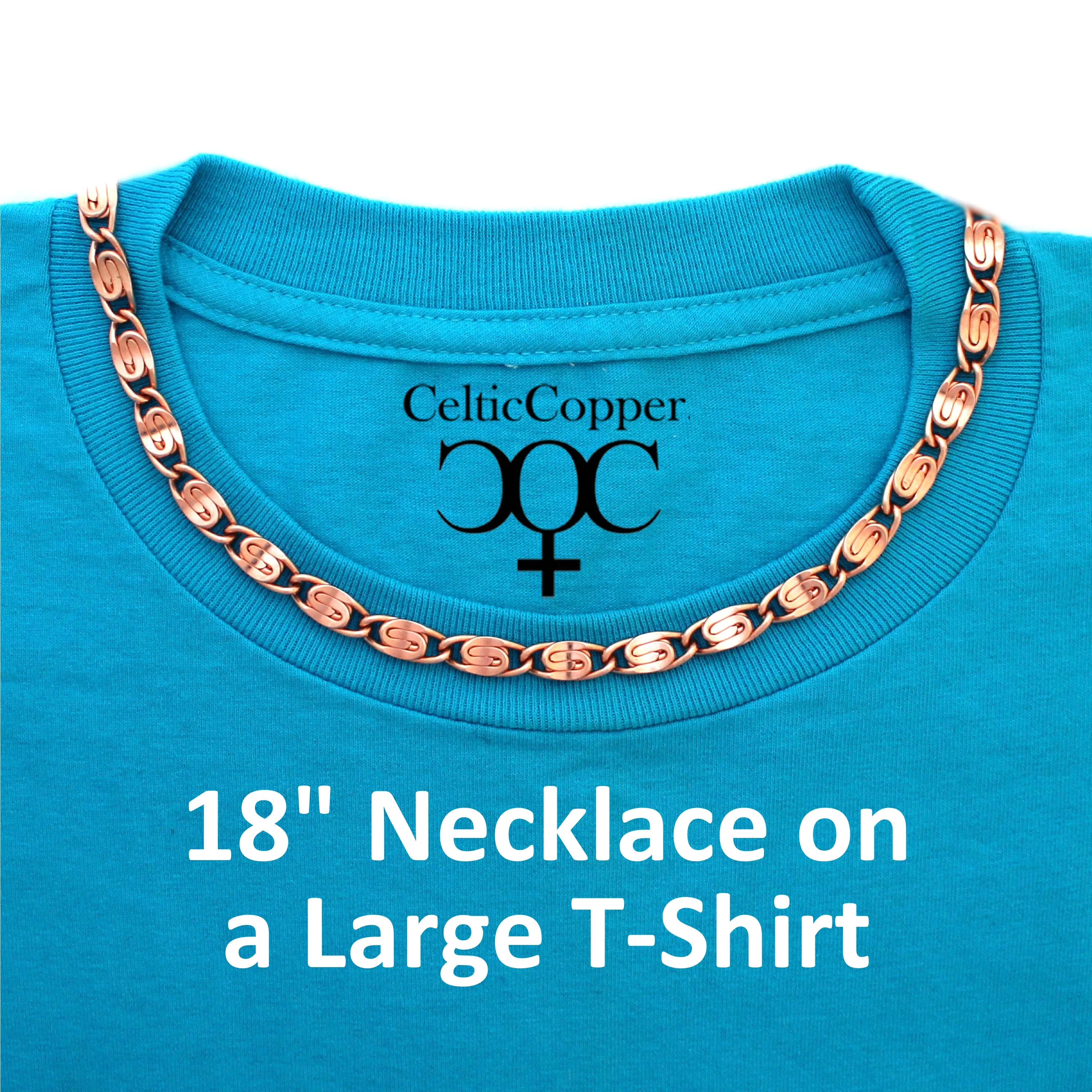 Heavy Copper Celtic Scroll Chain Necklace NC69 Celtic Copper 7.25mm Scroll Chain Necklace 18 Inch Chain